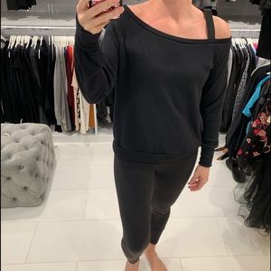 Black off the shoulder sweatshirt